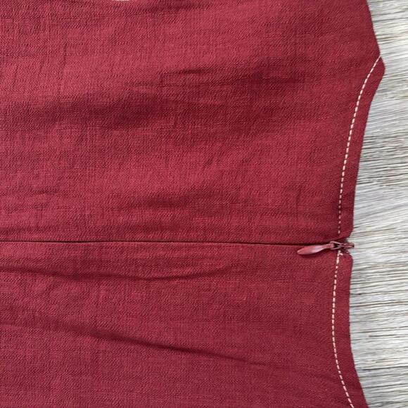 MANGO Women's Burgundy Belted Jumpsuit Small V Neck Viscose S nwt - Picture 5 of 8